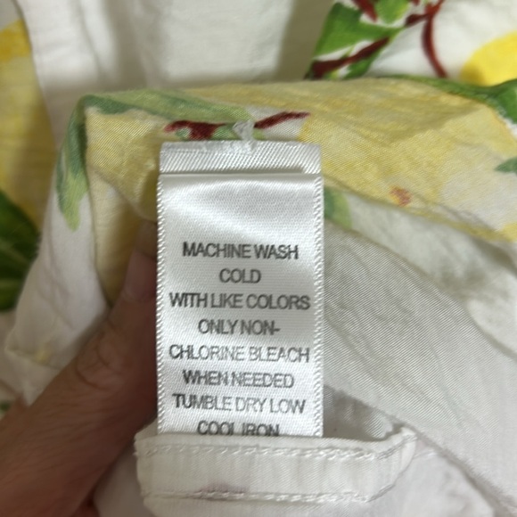 PacSun lemon resort camp shirt size small white short sleeve collar button-down - Picture 7 of 8